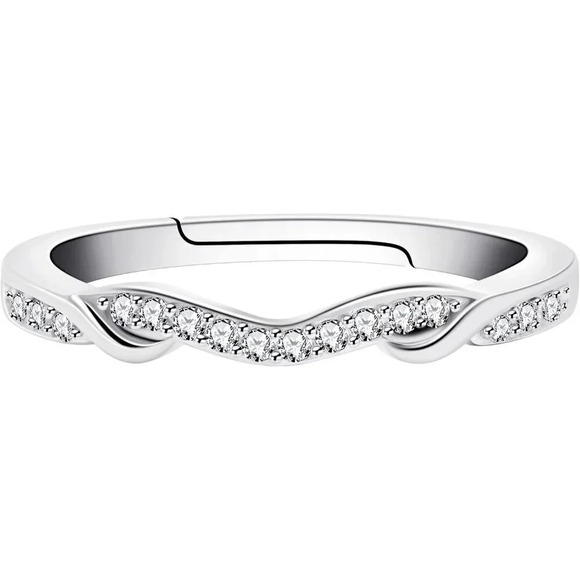 925 Sterling Silver Infinity Double  Wrap Ring Guard Enhancer Wedding - Picture 6 of 7